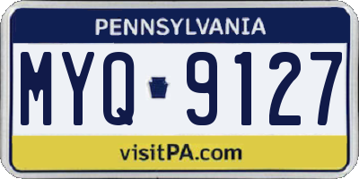 PA license plate MYQ9127
