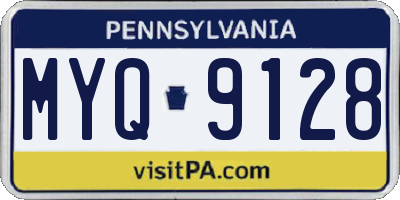 PA license plate MYQ9128