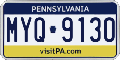 PA license plate MYQ9130