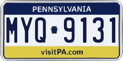 PA license plate MYQ9131