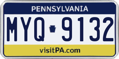PA license plate MYQ9132