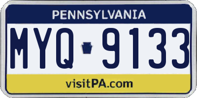 PA license plate MYQ9133