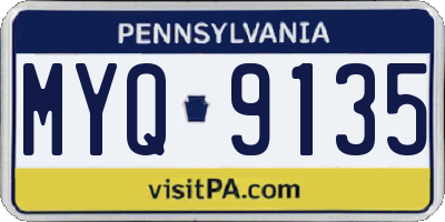 PA license plate MYQ9135