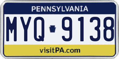 PA license plate MYQ9138
