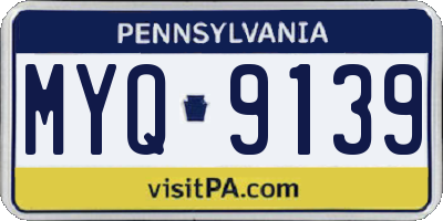 PA license plate MYQ9139