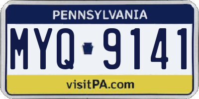 PA license plate MYQ9141