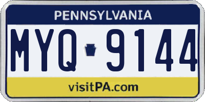 PA license plate MYQ9144