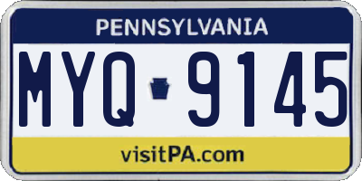 PA license plate MYQ9145