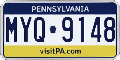 PA license plate MYQ9148