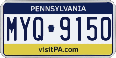 PA license plate MYQ9150