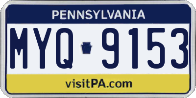 PA license plate MYQ9153