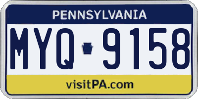 PA license plate MYQ9158