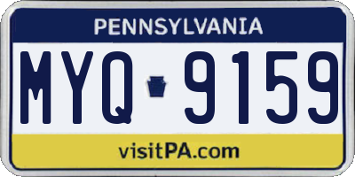 PA license plate MYQ9159