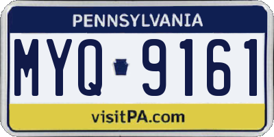 PA license plate MYQ9161
