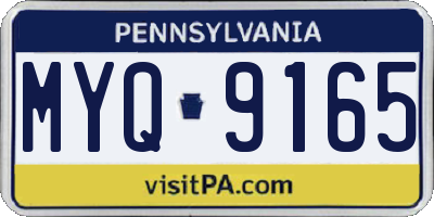 PA license plate MYQ9165