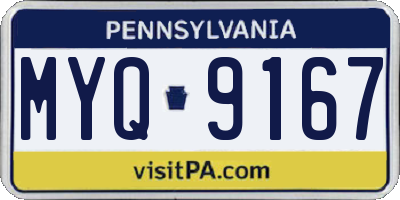 PA license plate MYQ9167