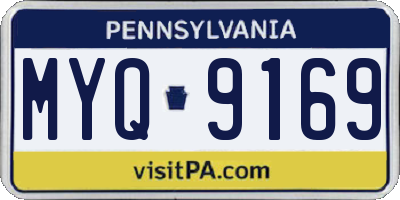 PA license plate MYQ9169