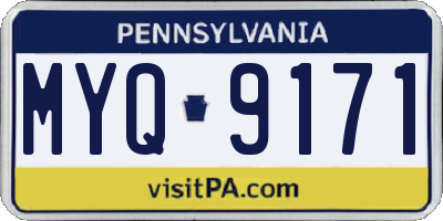 PA license plate MYQ9171