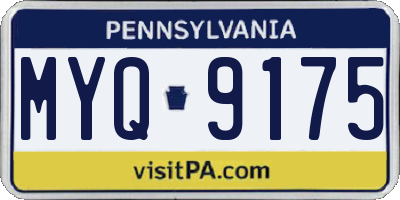 PA license plate MYQ9175
