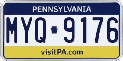 PA license plate MYQ9176