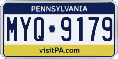 PA license plate MYQ9179