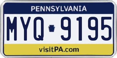 PA license plate MYQ9195
