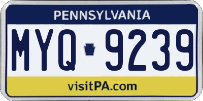 PA license plate MYQ9239