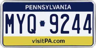 PA license plate MYQ9244