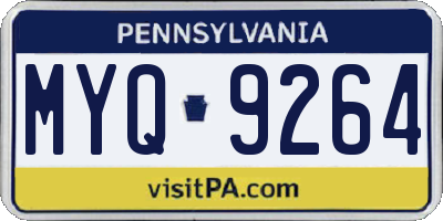 PA license plate MYQ9264