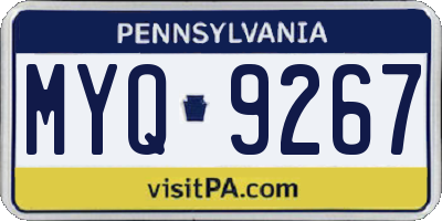 PA license plate MYQ9267