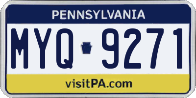 PA license plate MYQ9271