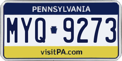 PA license plate MYQ9273