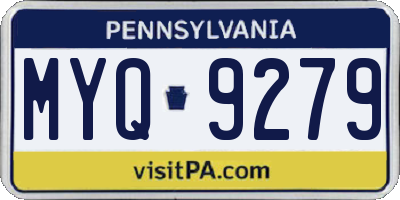 PA license plate MYQ9279