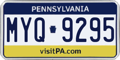 PA license plate MYQ9295
