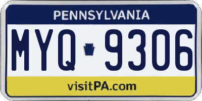 PA license plate MYQ9306