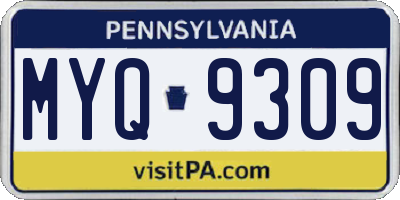 PA license plate MYQ9309