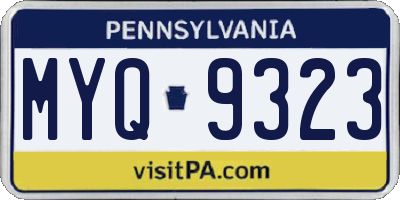 PA license plate MYQ9323