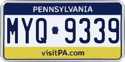 PA license plate MYQ9339