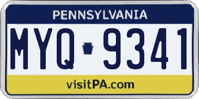 PA license plate MYQ9341