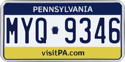 PA license plate MYQ9346