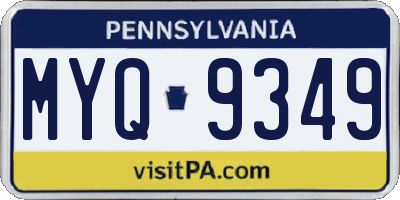 PA license plate MYQ9349