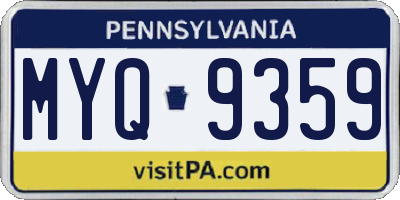 PA license plate MYQ9359