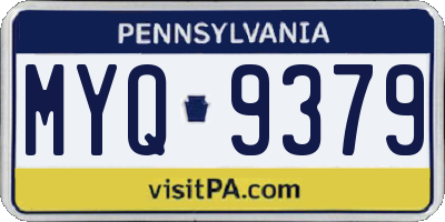 PA license plate MYQ9379