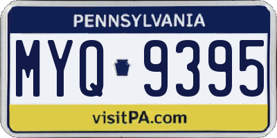 PA license plate MYQ9395