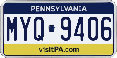 PA license plate MYQ9406