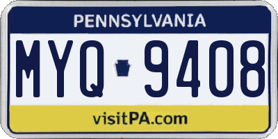 PA license plate MYQ9408