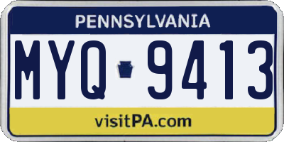 PA license plate MYQ9413
