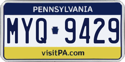 PA license plate MYQ9429