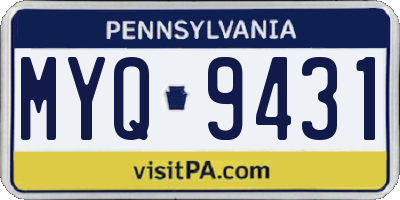 PA license plate MYQ9431
