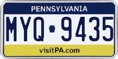 PA license plate MYQ9435